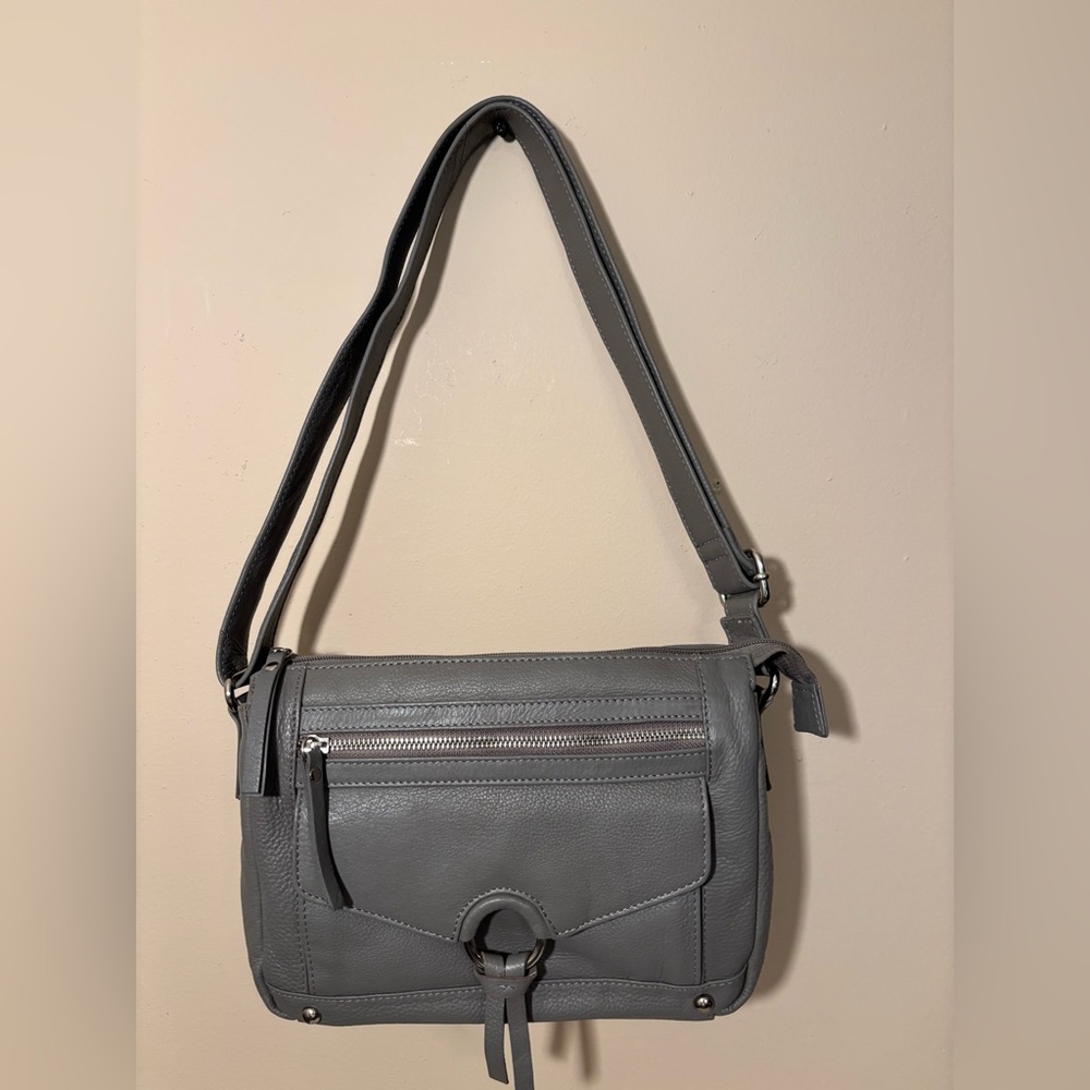 Great American Leather Works Stylish Gray Shoulder Bag